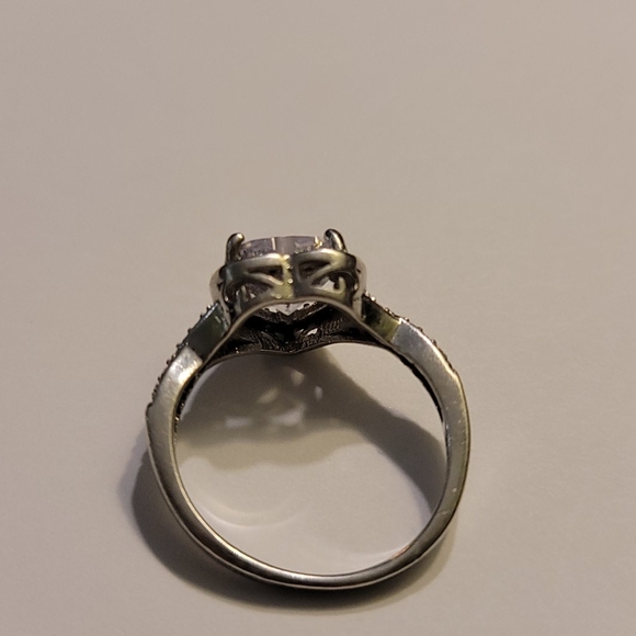 2.25ctw HEART TOPAZ STERLING ENGAGEMENT RING - Picture 4 of 7